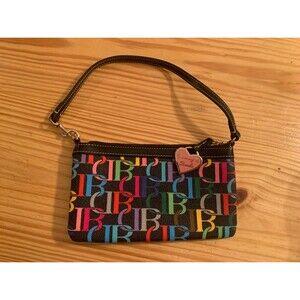 Dooney and Bourke Rainbow zipper large wristlet